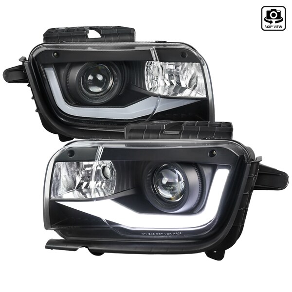 Spec-D Tuning 10-13 Chevrolet Camaro Projector Headlight Glossy Black LHP-CMR10JM-TM - main